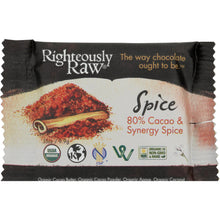 Load image into Gallery viewer, RIGHTEOUSLY RAW: 80% Cacao Synergy Spice Bite, 0.35 oz