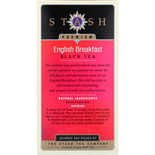 Load image into Gallery viewer, STASH TEA: Premium Black Tea English Breakfast 20 Tea Bags, 1.4 oz