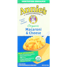 Load image into Gallery viewer, ANNIE'S HOMEGROWN: Organic Macaroni &amp; Cheese Classic Mild Cheddar, 6 oz