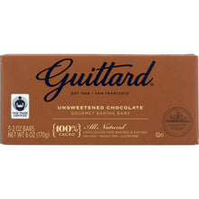 Load image into Gallery viewer, GUITTARD: Unsweetened Chocolate Gourmet Baking Bars, 6 oz