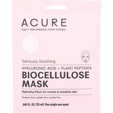 Load image into Gallery viewer, ACURE: Seriously Soothing Biocellulose Facial Gel Mask, 1 ea