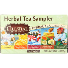 Load image into Gallery viewer, CELESTIAL SEASONINGS: Herbal Tea Sampler Caffeine Free 18 Tea Bags, 1.0 oz