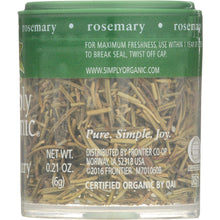 Load image into Gallery viewer, SIMPLY ORGANIC: Mini Rosemary Leaf Whole, 0.21 oz