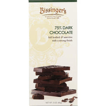 Load image into Gallery viewer, BISSINGERS: 75 Percent Dark Chocolate Bar, 3 oz