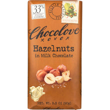 Load image into Gallery viewer, CHOCOLOVE: Hazelnuts In Milk Chocolate Bar, 3.2 oz