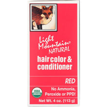 Load image into Gallery viewer, LIGHT MOUNTAIN: Organic Natural Hair Color &amp; Conditioner Red, 4 Oz