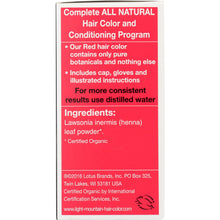 Load image into Gallery viewer, LIGHT MOUNTAIN: Organic Natural Hair Color &amp; Conditioner Red, 4 Oz