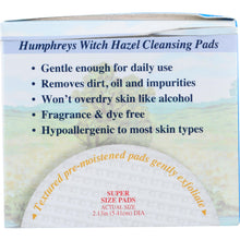 Load image into Gallery viewer, HUMPHREYS: Astringent Witch Hazel Pads, 60 pc