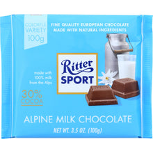 Load image into Gallery viewer, RITTER SPORT: Alpine Milk Chocolate Bar, 3.5 oz