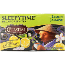 Load image into Gallery viewer, CELESTIAL SEASONINGS: Decaf Sleepytime Green Lemon Jasmine Tea 20 Tea Bags, 1.1 oz