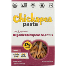 Load image into Gallery viewer, CHICKAPEA: Organic ChickPea and Red Lentil Pasta Penne, 8 oz