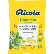 Load image into Gallery viewer, RICOLA: Natural Herb Throat Drops Lemon Mint, 24 pc