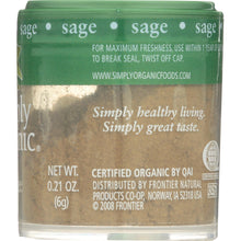 Load image into Gallery viewer, SIMPLY ORGANIC: Mini Sage Ground, .21 oz