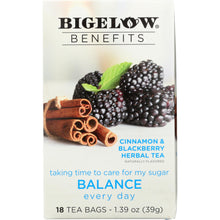 Load image into Gallery viewer, BIGELOW: Benefits Cinnamon and Blackberry Herbal Tea 18 Bags, 1.39 oz