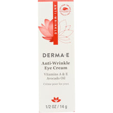 Load image into Gallery viewer, DERMA E: Anti-Wrinkle Eye Cream Vitamin A, .5 oz