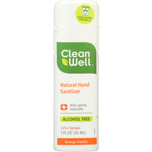 Load image into Gallery viewer, CLEAN WELL: All Natural Hand Sanitizer Alcohol Free Orange Vanilla, 1 oz