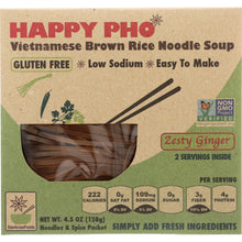 Load image into Gallery viewer, STAR ANISE FOODS: Happy Pho Vietnamese Brown Rice Noodle Soup Zesty Ginger, 4.5 Oz