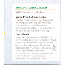 Load image into Gallery viewer, BIGELOW: Wild Blueberry with Acai Herbal Tea 20 Bags, 1.46 oz