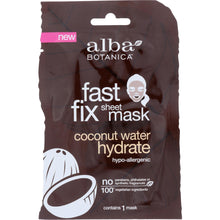 Load image into Gallery viewer, ALBA BOTANICA: Mask Hydrate Coconut Water Fast Fix Sheet Mask, 1 ea