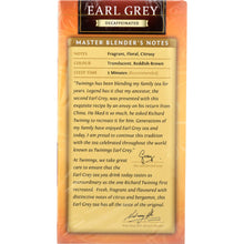 Load image into Gallery viewer, TWININGS OF LONDON: Classics Earl Grey Naturally Decaffeinated, 20 Tea Bags, 1.23 oz