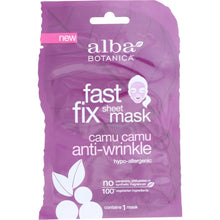 Load image into Gallery viewer, ALBA BOTANICA: Anti-Wrinkle Camu Camu Fast Fix Sheet Mask, 1 ea