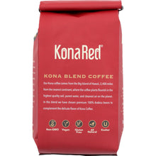 Load image into Gallery viewer, KONA RED: Kona Blend Medium Roast Ground Coffee, 12 oz