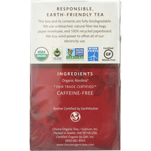 Load image into Gallery viewer, CHOICE ORGANIC TEAS: Organic Rooibos Herbal Tea 16 Tea Bags, 1.27 Oz