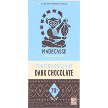 Load image into Gallery viewer, MADECASSE: Madagascar 70% Dark Chocolate Toasted Coconut, 2.64 oz