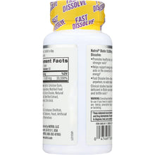 Load image into Gallery viewer, NATROL: Biotin Fast Dissolve Natural Strawberry Flavor 10,000 mcg, 60 Tablets