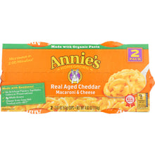 Load image into Gallery viewer, ANNIE'S HOMEGROWN: Real Aged Cheddar Microwavable Macaroni &amp; Cheese Cup 2 Pack, 4.02 oz
