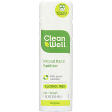 Load image into Gallery viewer, CLEAN WELL: All-Natural Hand Sanitizer Spray Original Alcohol Free, 1 oz
