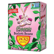 Load image into Gallery viewer, JACKS QUALITY: Organic Low Sodium Borlotti Beans, 13.4 oz