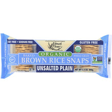 Load image into Gallery viewer, EDWARD &amp; SONS: Organic Baked Brown Rice Snaps Unsalted Plain, 3.5 oz