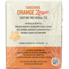 Load image into Gallery viewer, CELESTIAL SEASONINGS: Tangerine Orange Zinger Herbal Tea Caffeine Free 20 Tea Bags, 1.7 oz