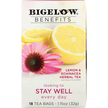 Load image into Gallery viewer, BIGELOW: Benefits Lemon and  Echinacea Herbal Tea 18 Bags, 1.15 oz