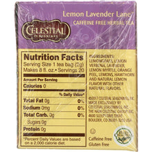 Load image into Gallery viewer, CELESTIAL SEASONINGS: Lemon Lavender Lane Herbal Tea Pack of 20, 1.1 oz