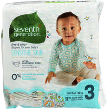 Load image into Gallery viewer, SEVENTH GENERATION: Baby Free &amp; Clear Diapers Size 3 16-28 lbs, 31 pc