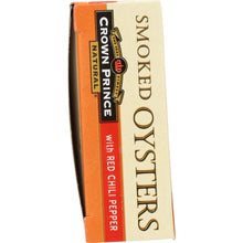 Load image into Gallery viewer, CROWN PRINCE: Smoked Oysters with Red Chili Pepper, 3 oz