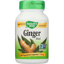 Load image into Gallery viewer, NATURES WAY: Ginger Root 550 mg, 100 Veg Capsules