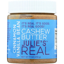 Load image into Gallery viewer, JULIES REAL: Cinnamon Vanilla Cashew Butter, 9 oz