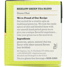Load image into Gallery viewer, BIGELOW: Green Chai Green Tea Healthy Antioxidants 20 Tea Bags, 1.37 oz