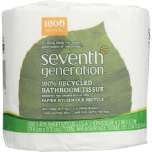Load image into Gallery viewer, SEVENTH GENERATION: Bathroom Tissue 1 ply 1000 Sheets Per Roll, 1 ea