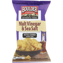 Load image into Gallery viewer, BOULDER CANYON: Kettle Cooked Potato Chips Malt Vinegar and Sea Salt, 5 oz