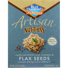 Load image into Gallery viewer, BLUE DIAMOND: Nut Thins Artisan With Almonds &amp; Flax, Wheat &amp; Gluten Free, 4.25 oz
