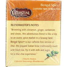 Load image into Gallery viewer, CELESTIAL SEASONINGS: Bengal Spice Caffeine Free Herbal Tea 20 Tea Bags, 1.7 oz