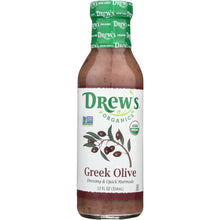 Load image into Gallery viewer, DREW'S: All Natural Dressing &amp; Quick Marinade Greek Olive, 12 oz