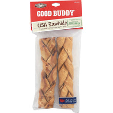 Load image into Gallery viewer, CASTOR &amp; POLLUX: Good Buddy Braided Dog Chew Sticks Rawhide 7-8 Inches, 2 pc