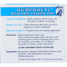 Load image into Gallery viewer, HUMPHREYS: Astringent Witch Hazel Pads, 60 pc