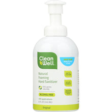 Load image into Gallery viewer, CLEAN WELL: All Natural Foaming Hand Sanitizer Original Alcohol Free, 8 oz