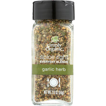 Load image into Gallery viewer, SIMPLY ORGANIC: Spice Right Garlic &amp; Herb, 2 oz